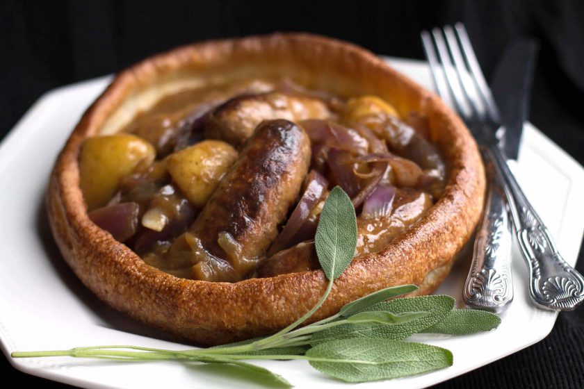 Sausage in Yorkshire pudding